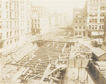 PIERRE PULLIS (1870-circa 1935) A selection of approximately 37 subway construction photographs by the chief photographer for New York